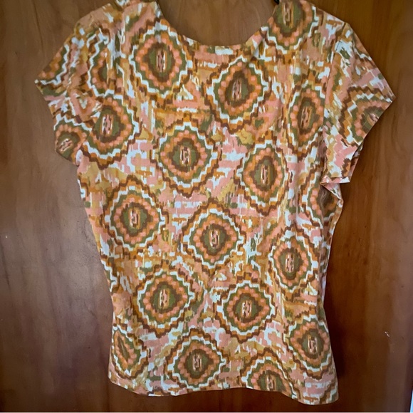 RUBY RD women’s Boho style Cotton Short sleeve top SZ Large - Picture 4 of 4